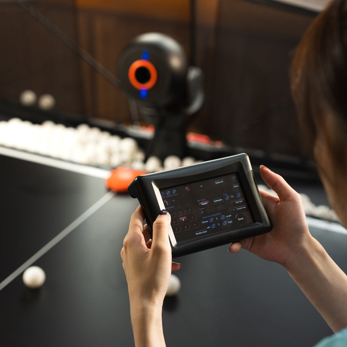 PONGBOT Omni S Pro mounted on the table