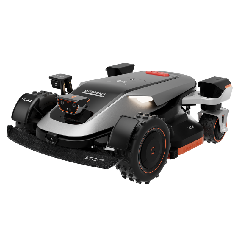 Sunseeker Elite X9 robotic lawn mower, front