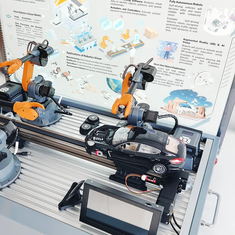 WLKATA Automobile Assembly Cell (Mirobot) | Car Manufacturing Training Solution | Touch Screen