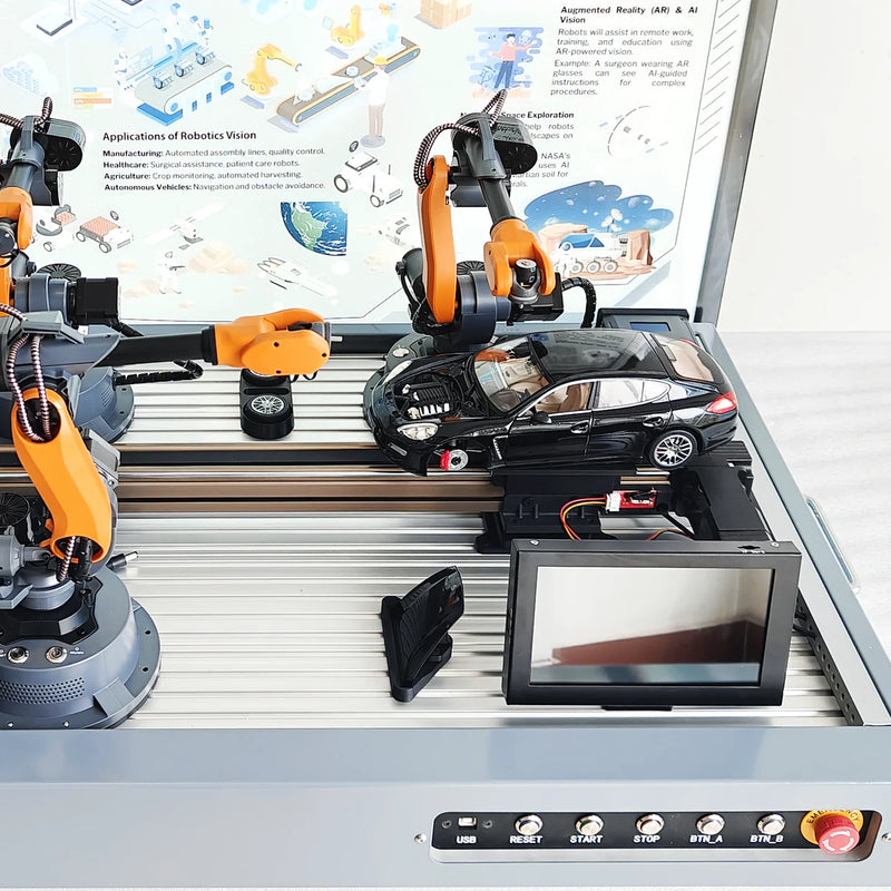 WLKATA Automobile Assembly Cell (Mirobot) | Car Manufacturing Training Solution | Touch Screen