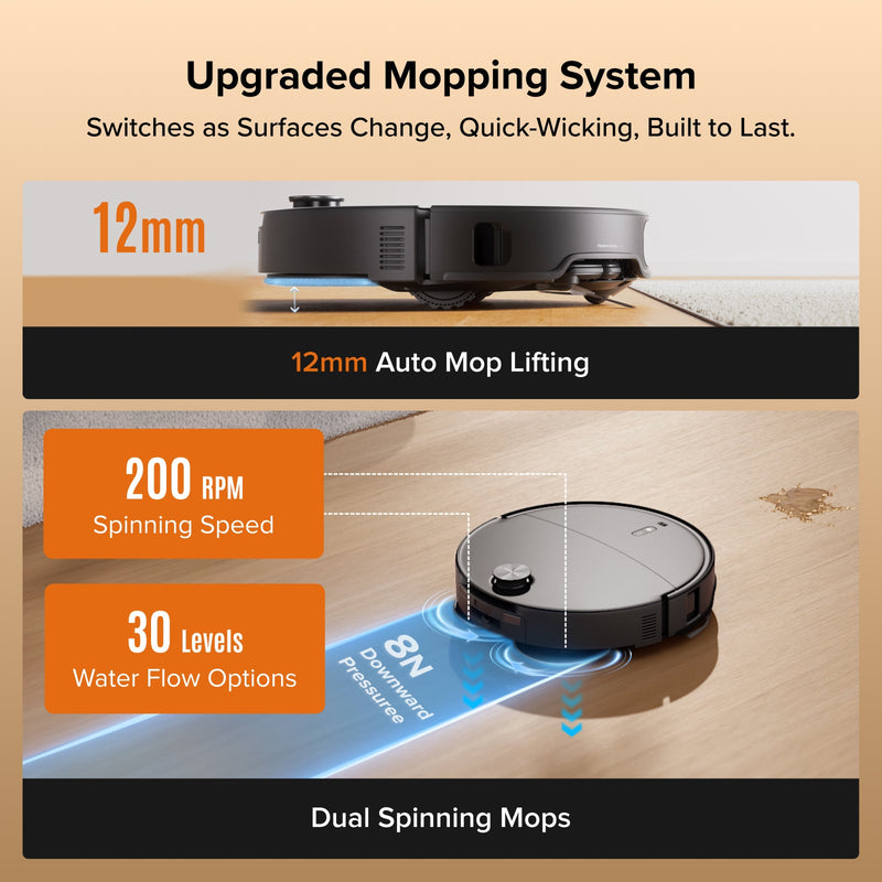 Roborock Qrevo Edge 2 - 25,000 Pa HyperForce™  Suction & Dual Anti-Tangle System