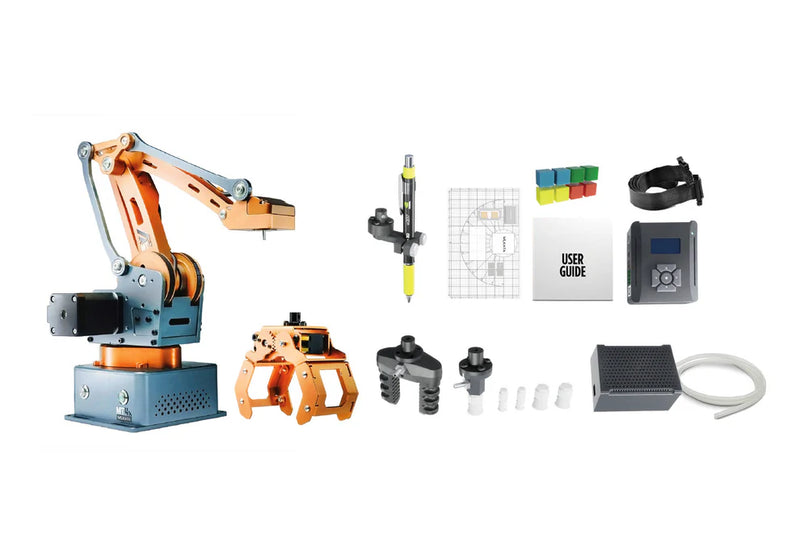 WLKATA MT4 Edu Kit - 0.1mm Repeatability Metal 4 Axis Robotic Arm, ROS2 Arduino Rebuildable