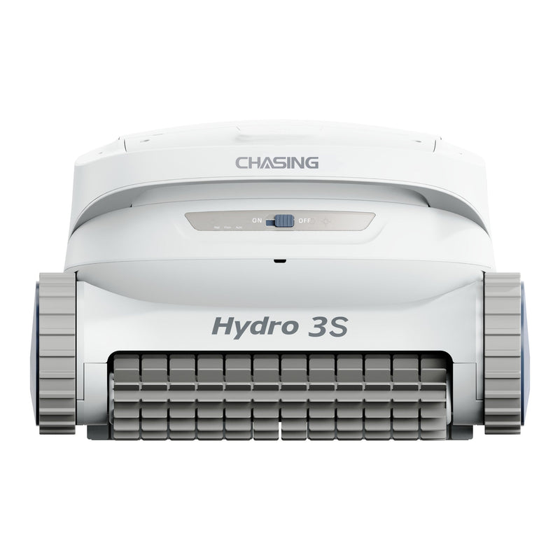 Chasing Hydro 3S pool cleaner, front view with brush roller