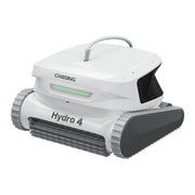 Chasing Hydro 4 battery pool cleaner with status light on, front three-quarter view