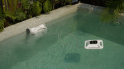 Chasing Hydro 4 battery pool cleaner working in a pool with the buoy floating