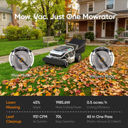 Mowrator S1 2WD mowing and vacuuming leaves
