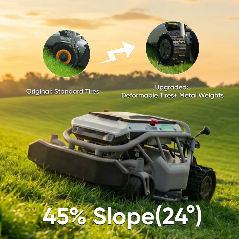 Mowrator S1 2WD deformable tires for 45 percent slopes