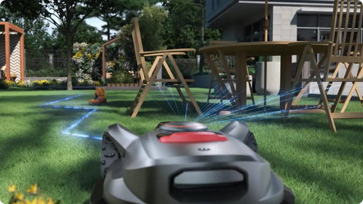 Sunseeker Elite X7 Pro robotic lawn mower, Vision AI obstacle avoidance route