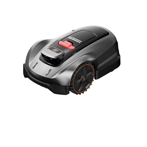Sunseeker Elite X3 Plus robotic lawn mower, studio view on white