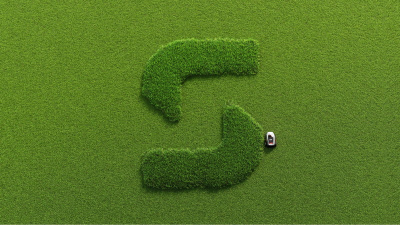 Sunseeker Elite X4 robotic lawn mower, lawn art mowing pattern