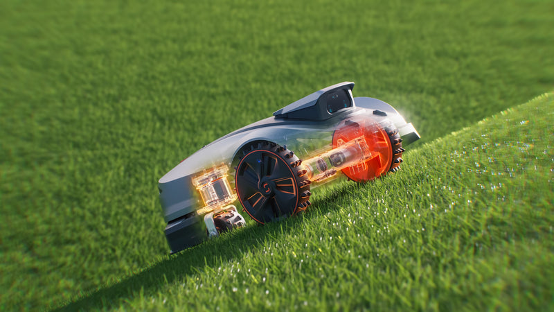 Sunseeker Elite X5 Gen 2 robotic lawn mower, All-Terrain Conquer AWD system