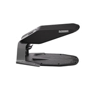 Sunseeker Elite X7 Plus Gen 2 robotic lawn mower, on the charging station with the optional garage
