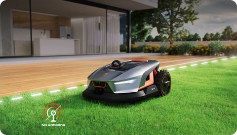 Sunseeker X4 with 360-degree 3D LiDAR mowing beside a house