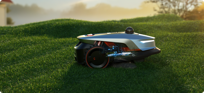 Sunseeker X4 floating cut system on a lawn