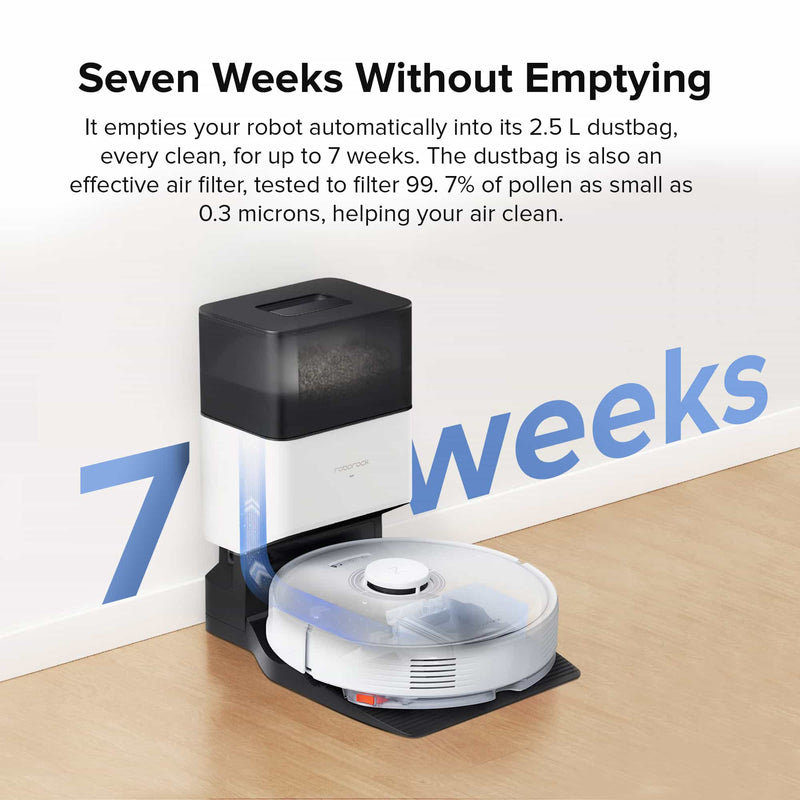 Roborock Q7 Max+ Robot Vacuum with Auto-Empty Dock Pure