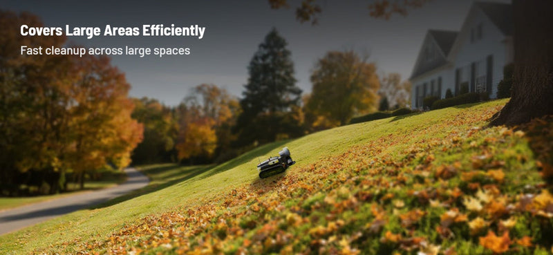 Yarbo Blower feature: covers large areas efficiently. Fast cleanup across large spaces.