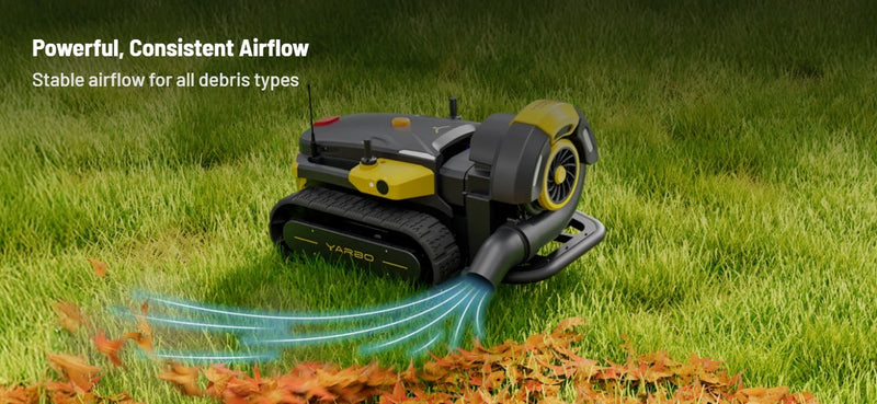 Yarbo Blower feature: powerful, consistent airflow. Stable airflow for all debris types.