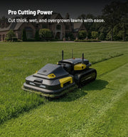 Yarbo Lawn Mower Pro feature: Pro Cutting Power. Cut thick, wet, and overgrown lawns with ease.