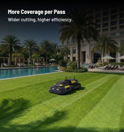 Yarbo Lawn Mower Pro Module feature: More Coverage per Pass. Wider cutting, higher efficiency.