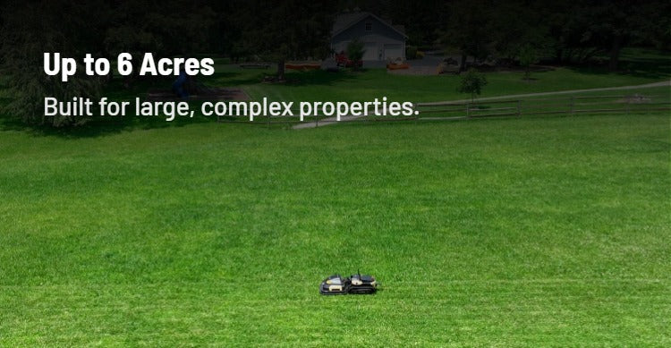 Yarbo Lawn Mower Pro Module feature: Up to 6 Acres. Built for large, complex properties.