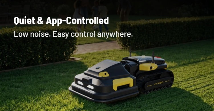Yarbo Lawn Mower Pro Module feature: Quiet and App-Controlled. Low noise, easy control anywhere.